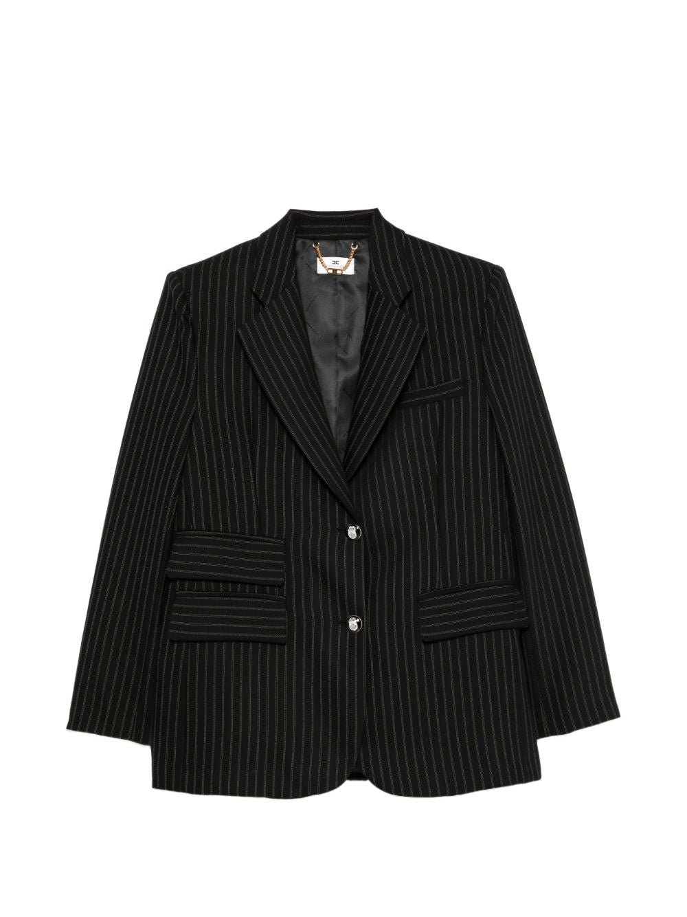 ELISABETTA FRANCHI Blazer nero con tasche frontali