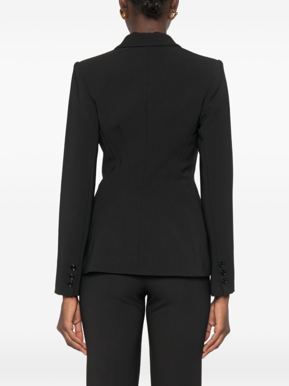 ELISABETTA FRANCHI Giacca blazer donna slim doppiopetto nero antracite