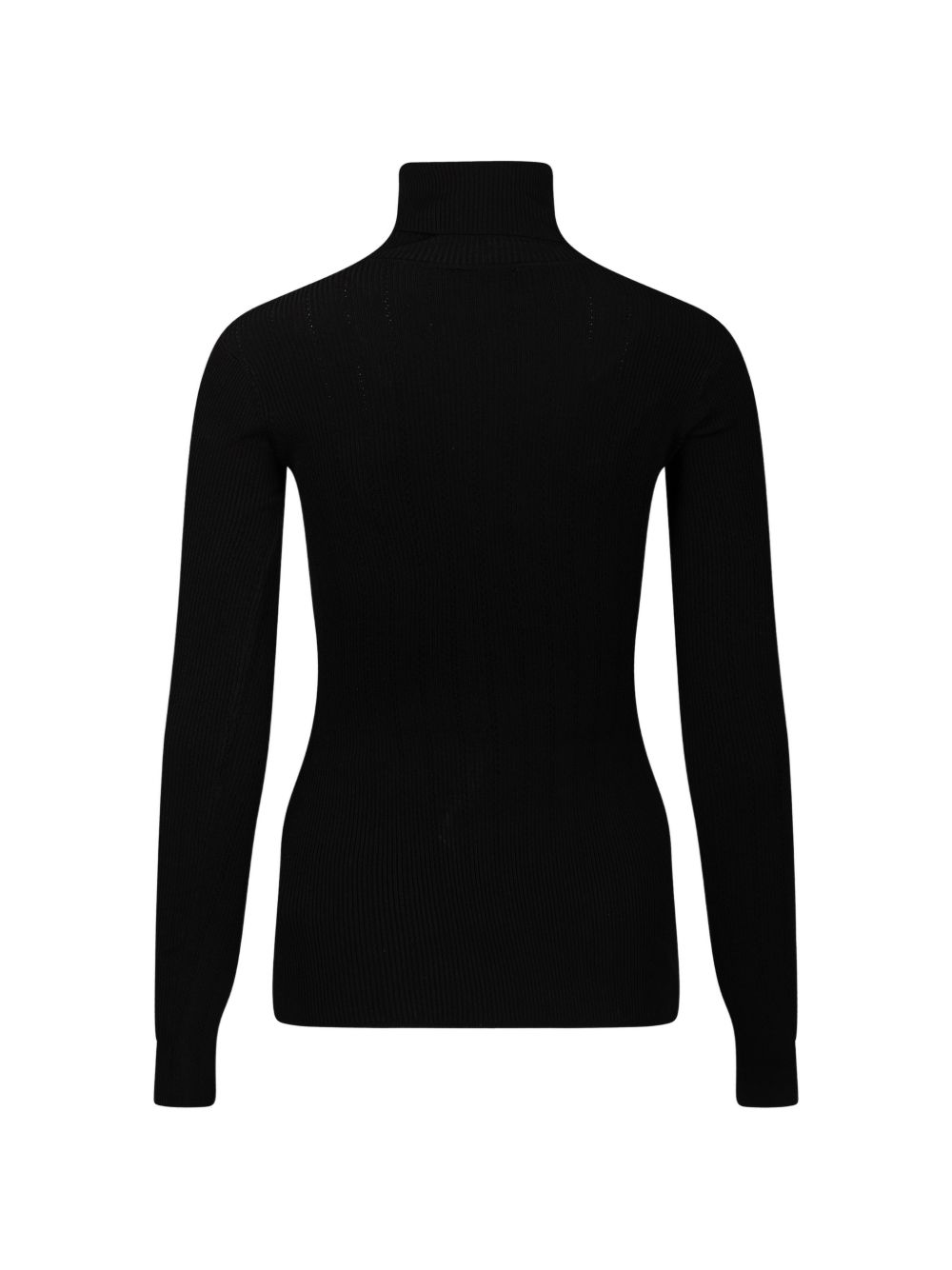 ELISABETTA FRANCHI Maglia a collo alto con logo sul petto nera