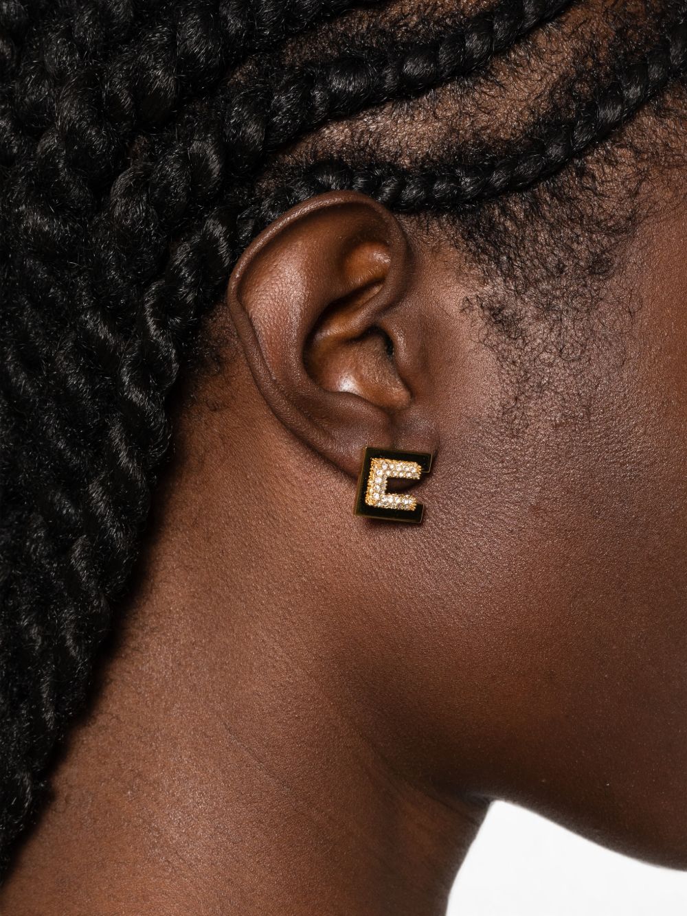 ELISABETTA FRANCHI Orecchini iconici con dettagli strass luminosi dorati