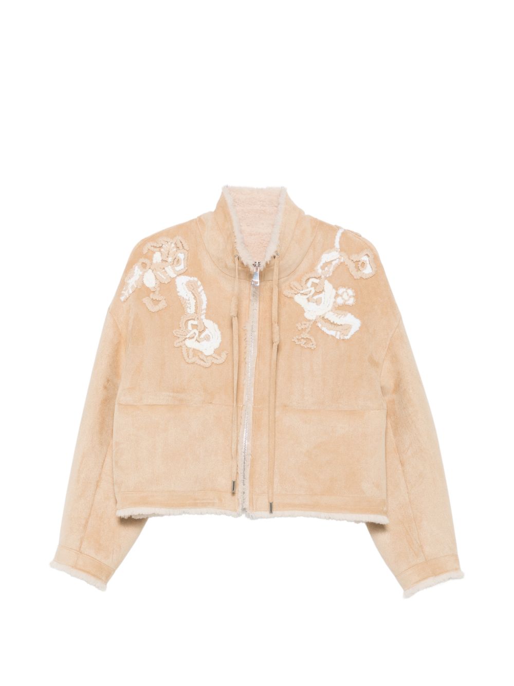 ERMANNO FIRENZE Cappotto corto beige con ricami