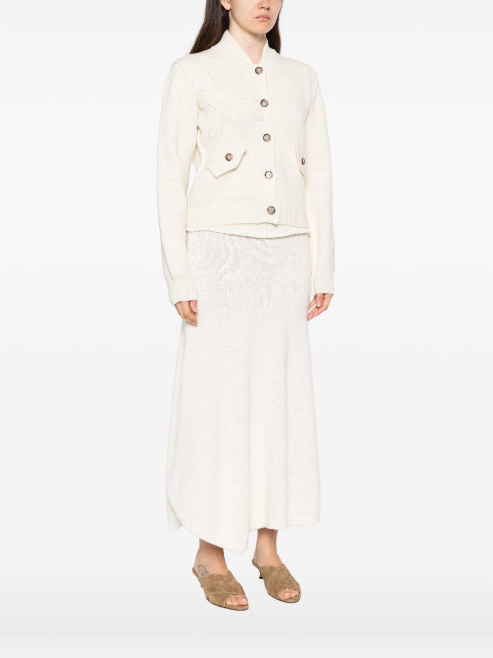 ERMANNO FIRENZE Cardigan in lana color panna