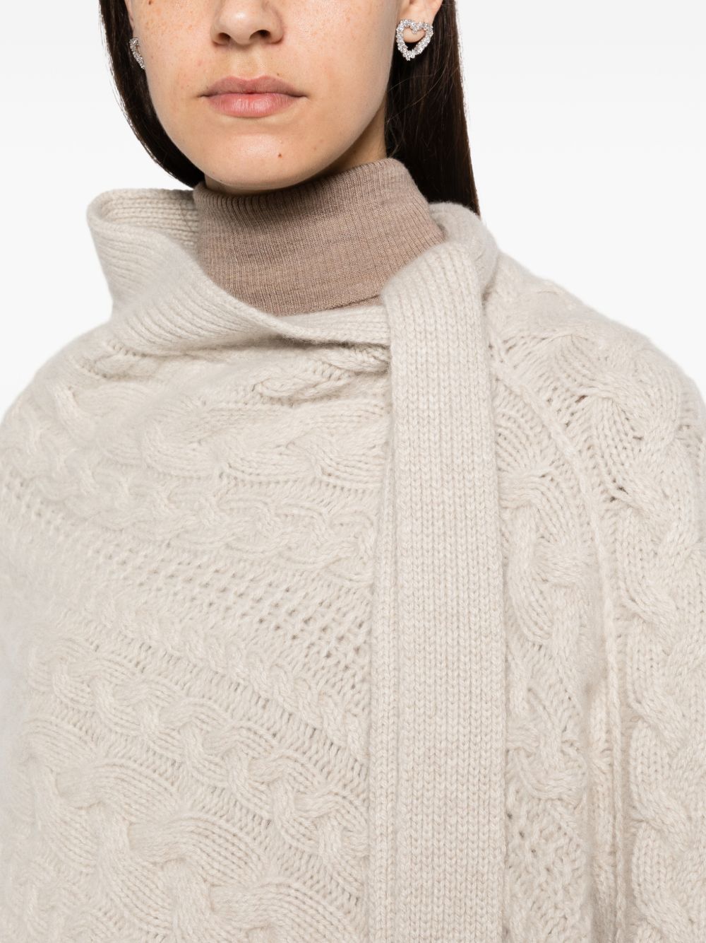 ERMANNO SCERVINO Sciarpa leggera in lana color beige