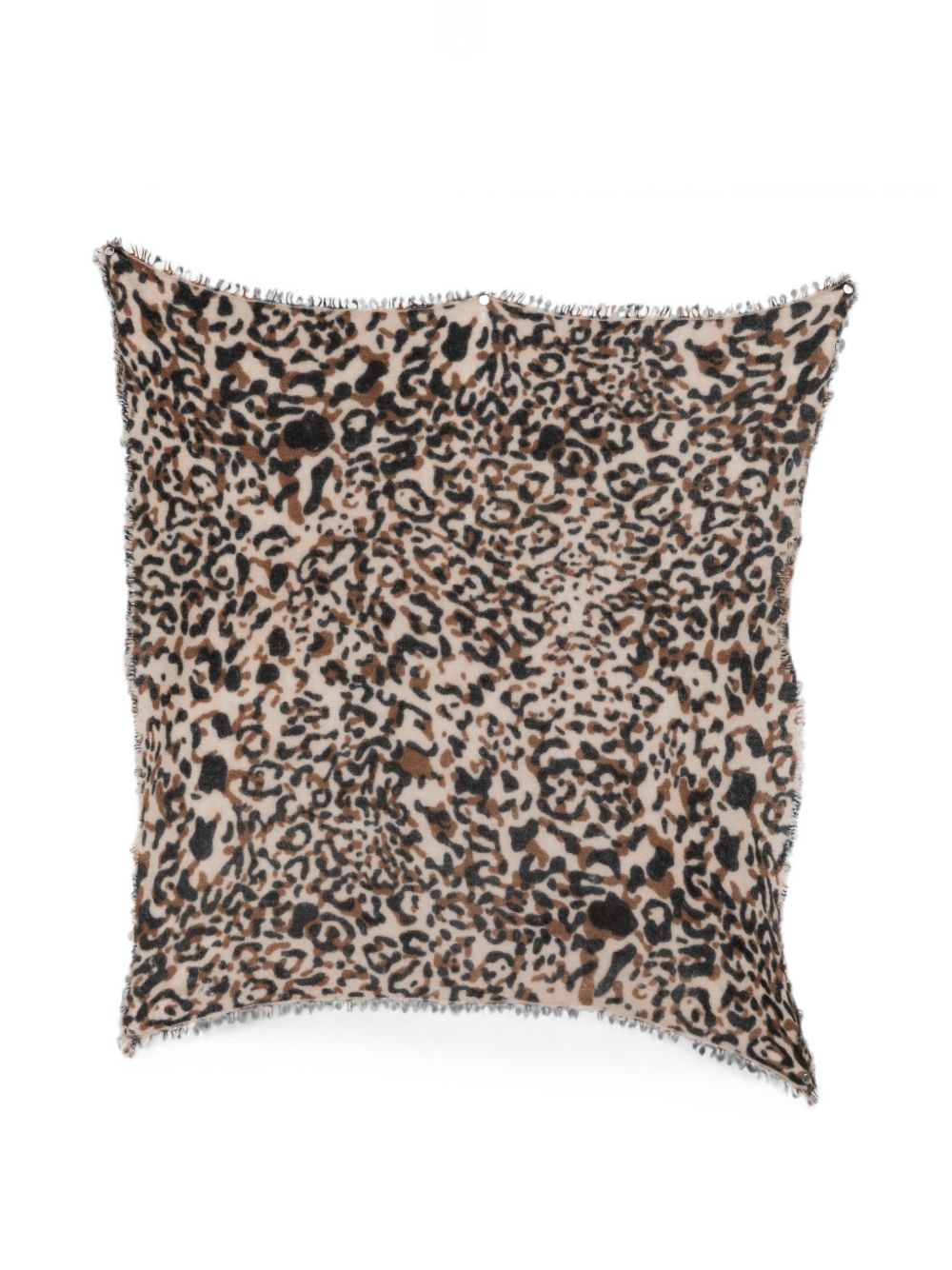 FALIERO SARTI Sciarpa Maky animalier beige e marrone in cashmere