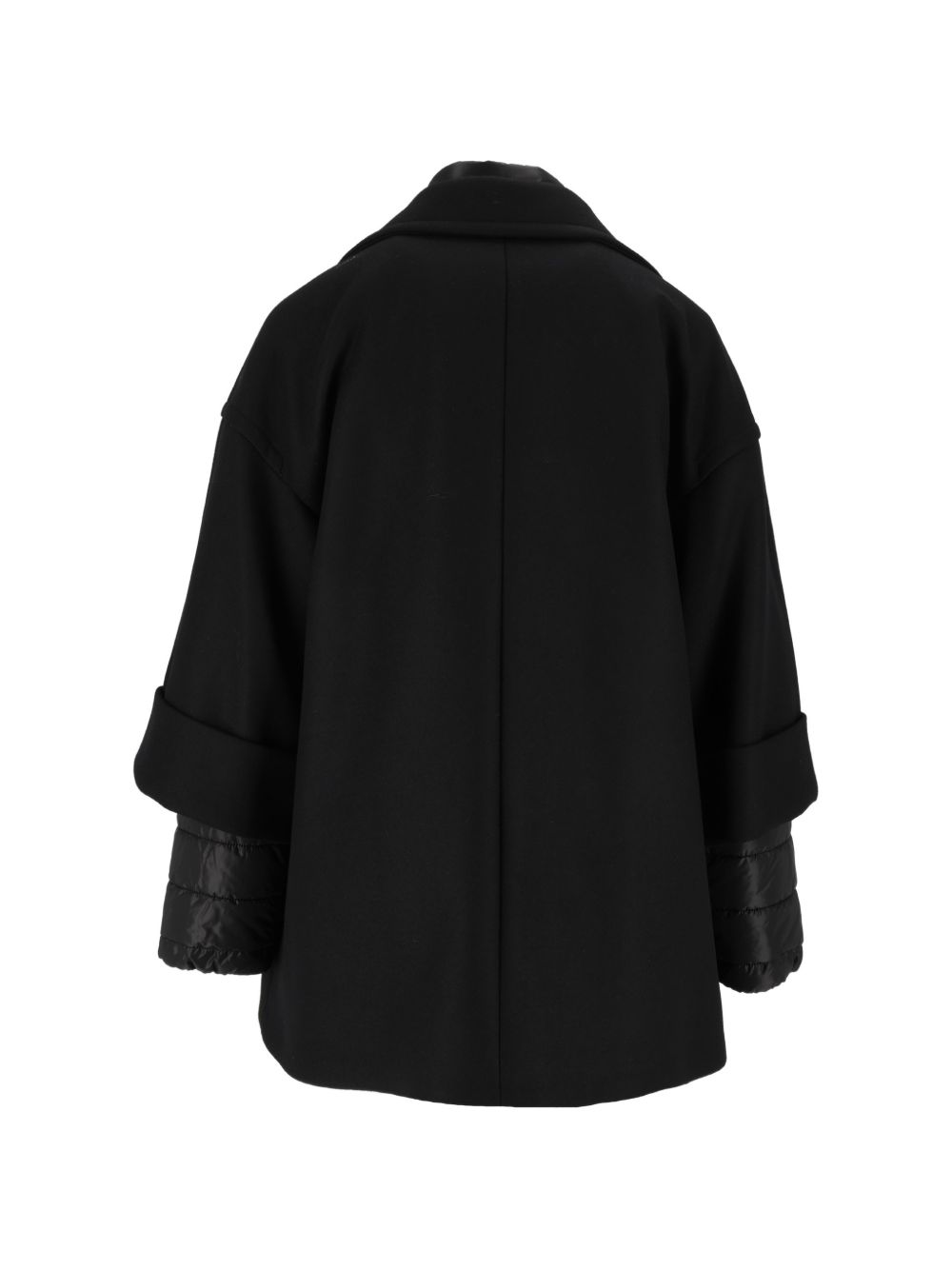 FAY Cappotto mantella blu in lana con piumino integrato