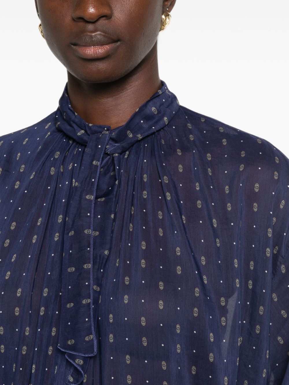 FORTE FORTE Camicia blu in cotone e seta