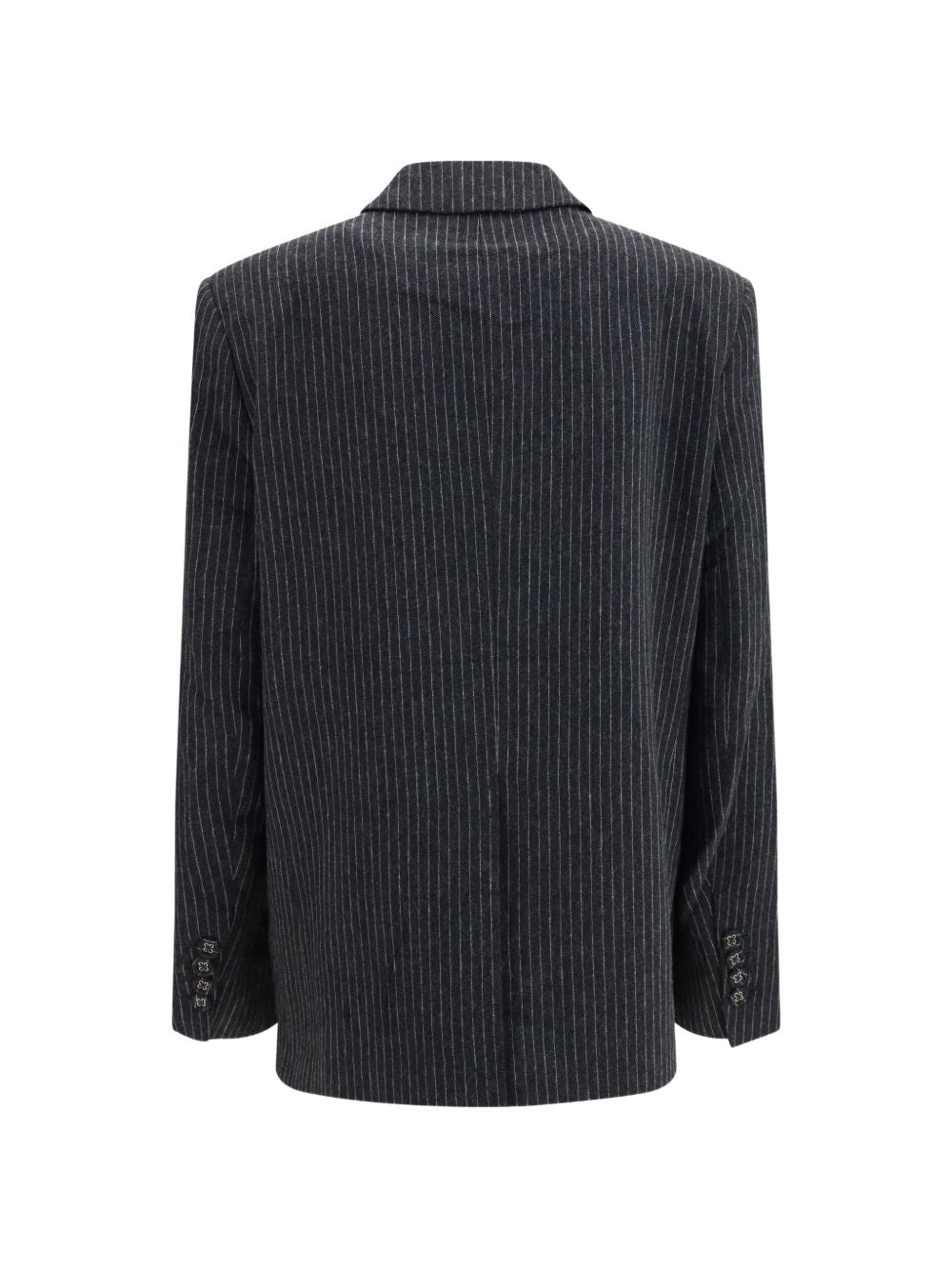 GANNI Blazer Monopetto Gessato Nero