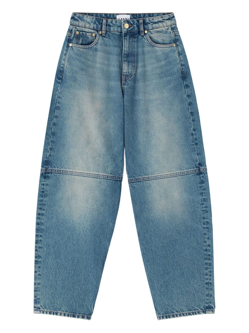 GANNI Jeans Stary a gamba a botte con lavaggio vintage