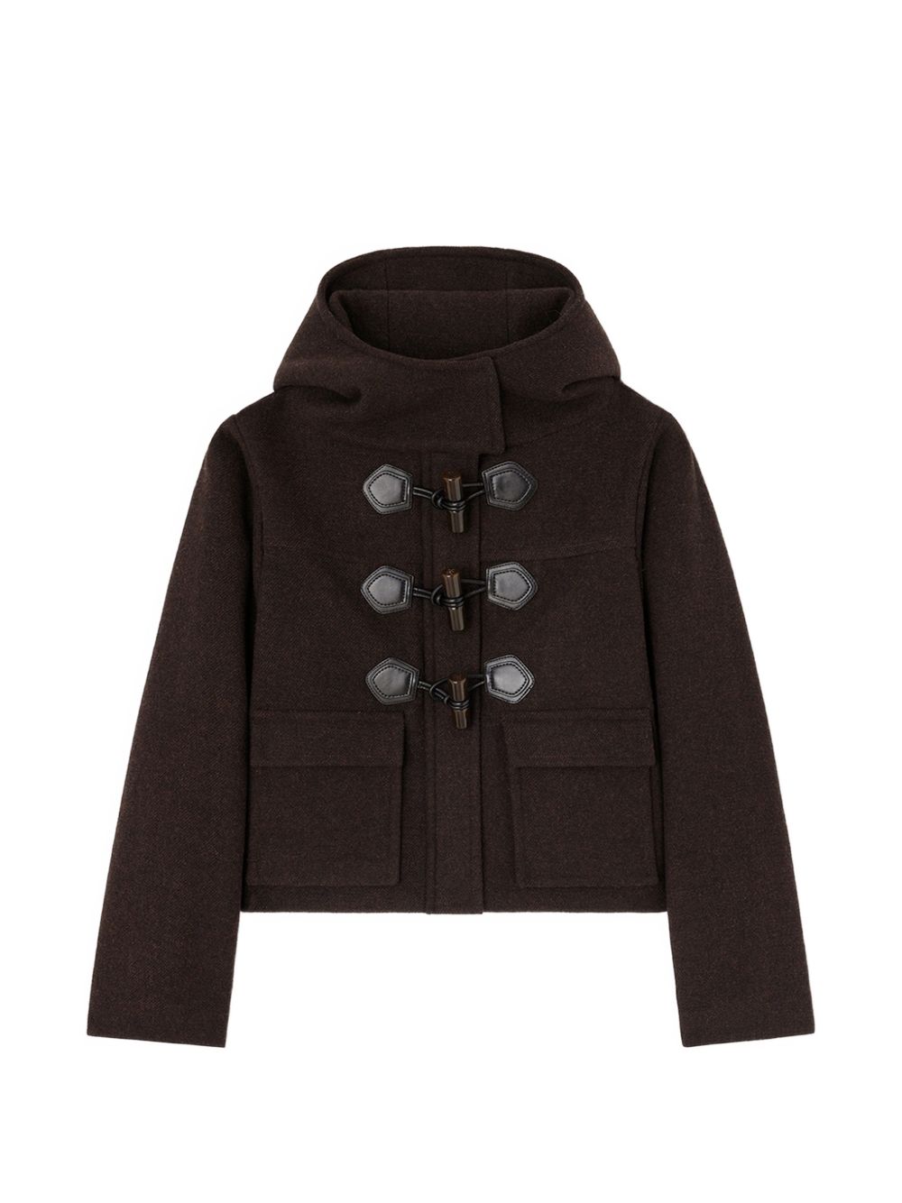 GANNI Duffle Coat Mini Marrone in Lana