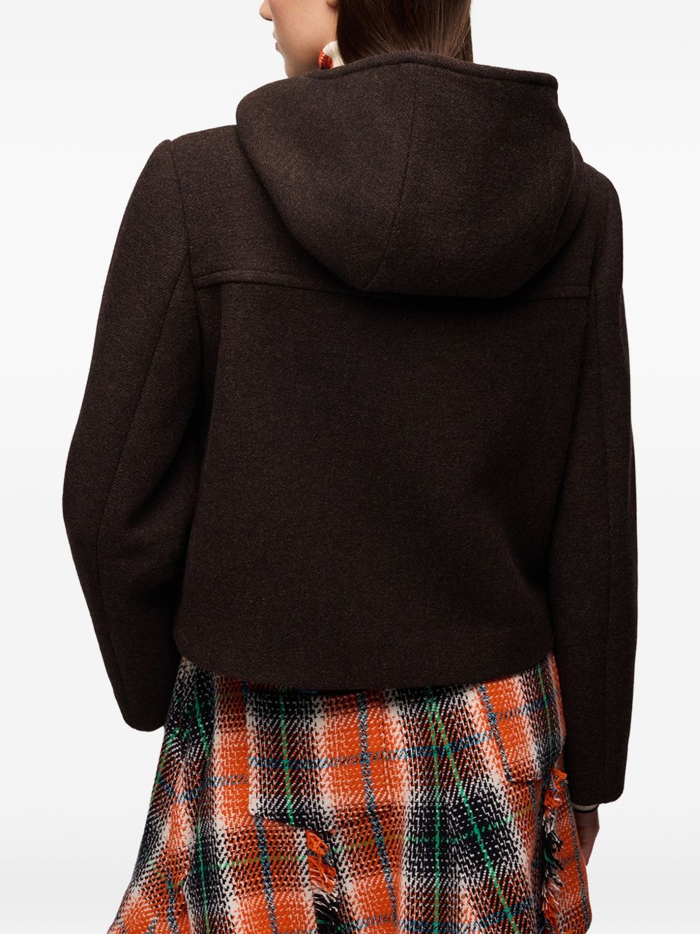 GANNI Duffle Coat Mini Marrone in Lana