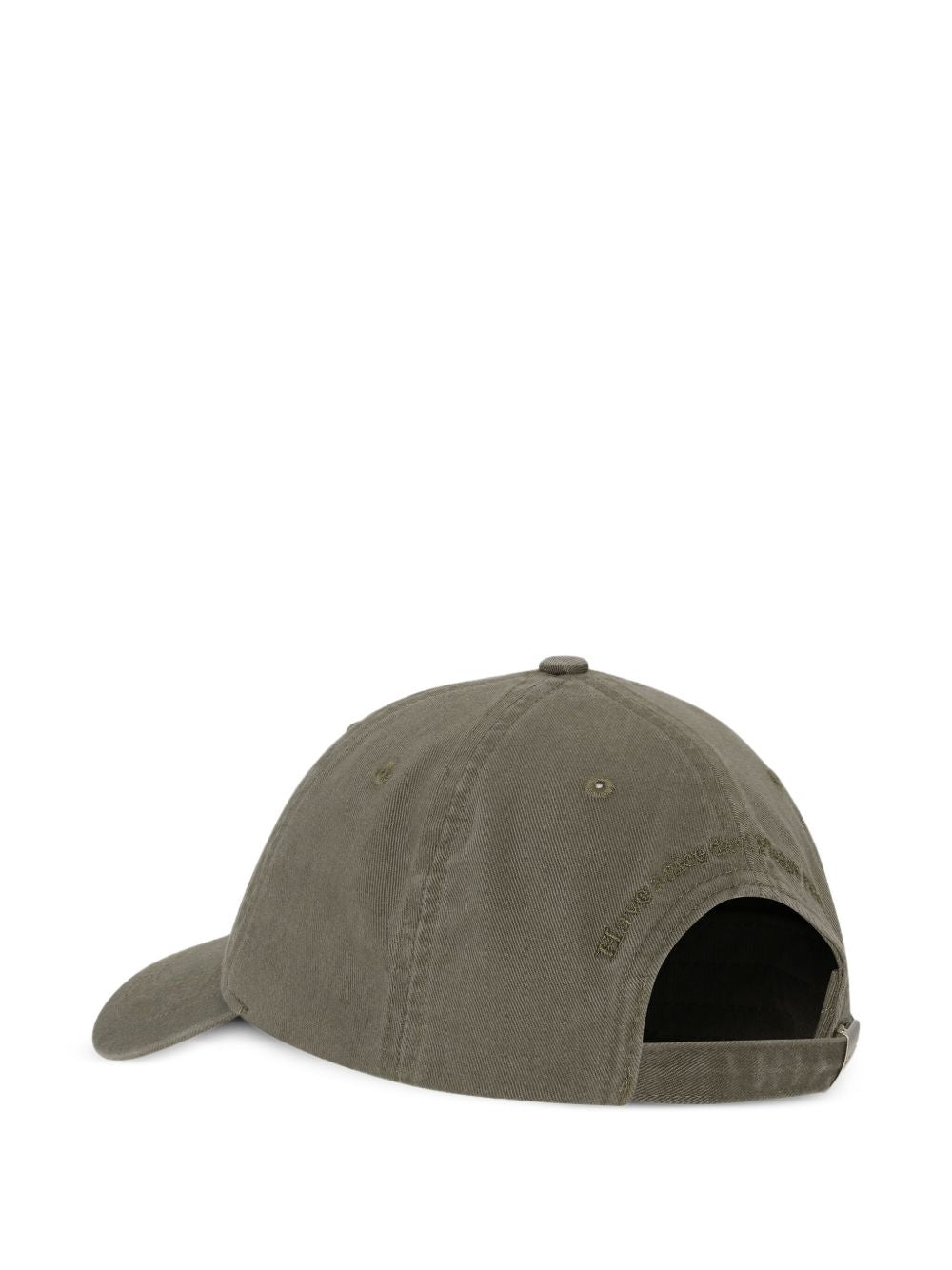 GANNI Cappellino con logo ricamato in cotone washed