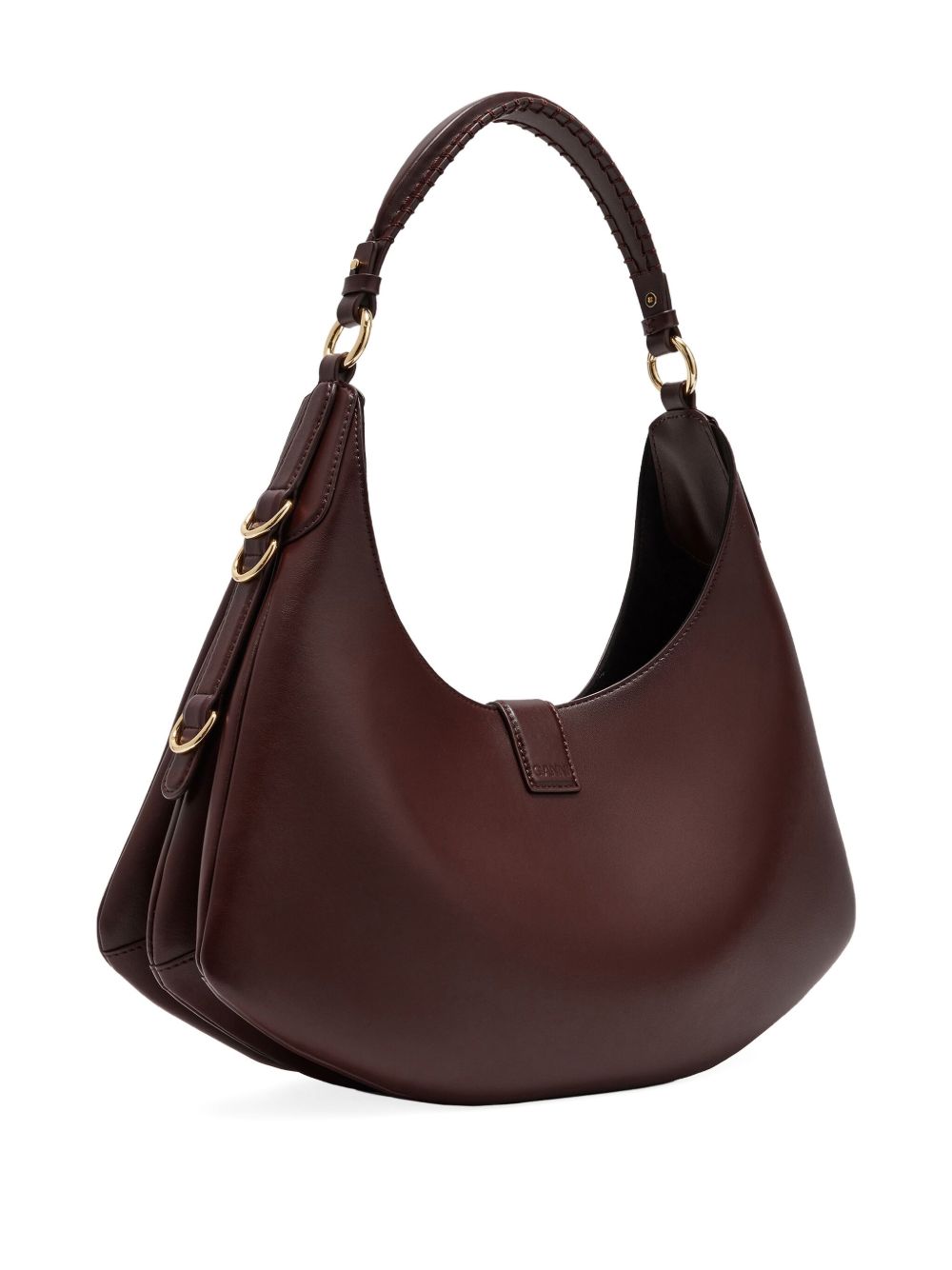 GANNI Borsa a spalla Small Kat marrone con chiusura Butterfly
