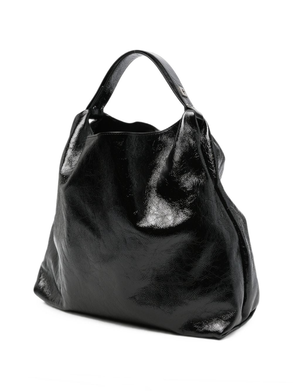 GHERARDINI Borsa Medium Naplak in pelle lucida nera