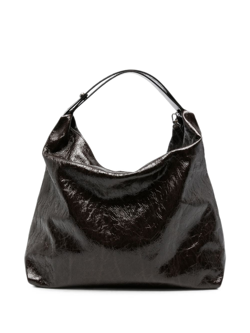 GHERARDINI Borsa Medium Naplak in pelle battuta lucida nera