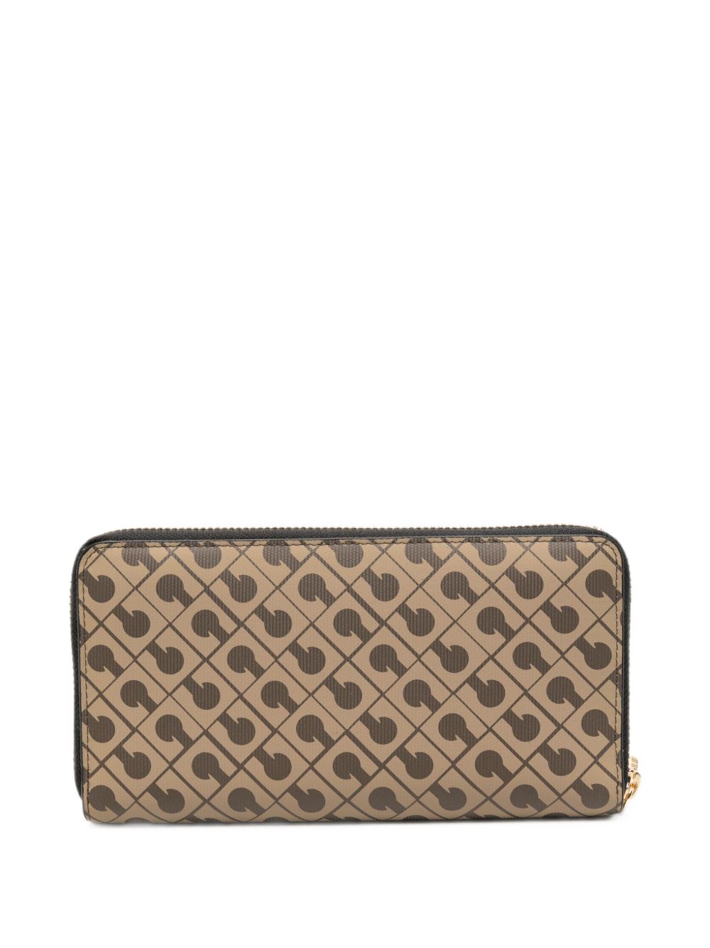 GHERARDINI Portafoglio marrone in pelle con logo all-over
