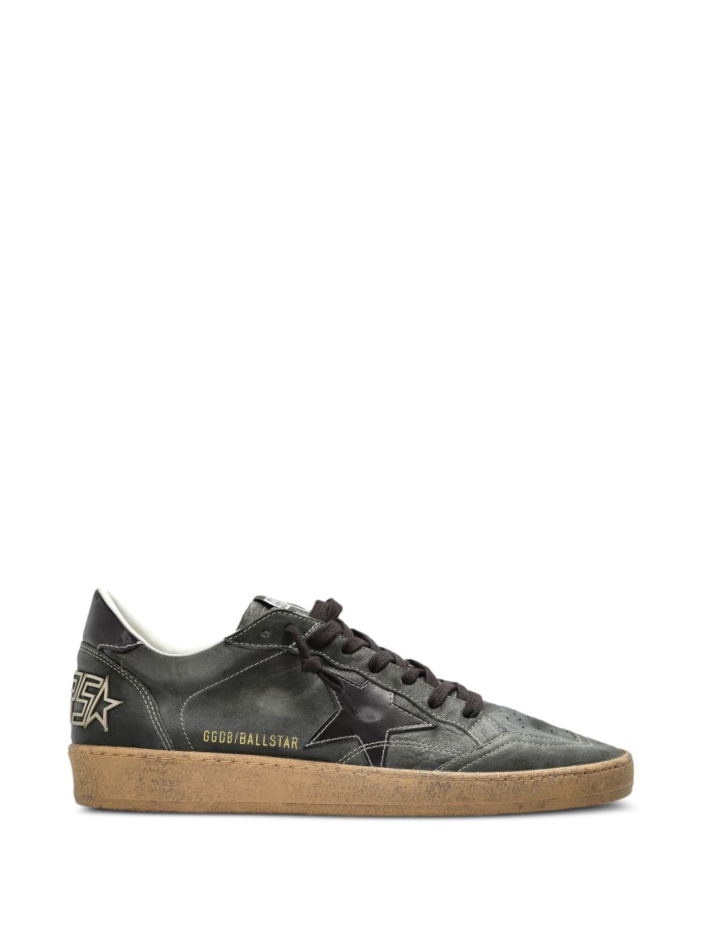 GOLDEN GOOSE Sneakers Ball Star verdi in pelle con dettagli effetto vintage