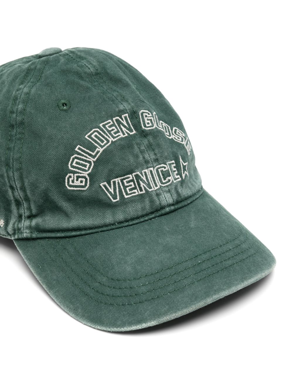 GOLDEN GOOSE Cappello Baseball Verde in Cotone