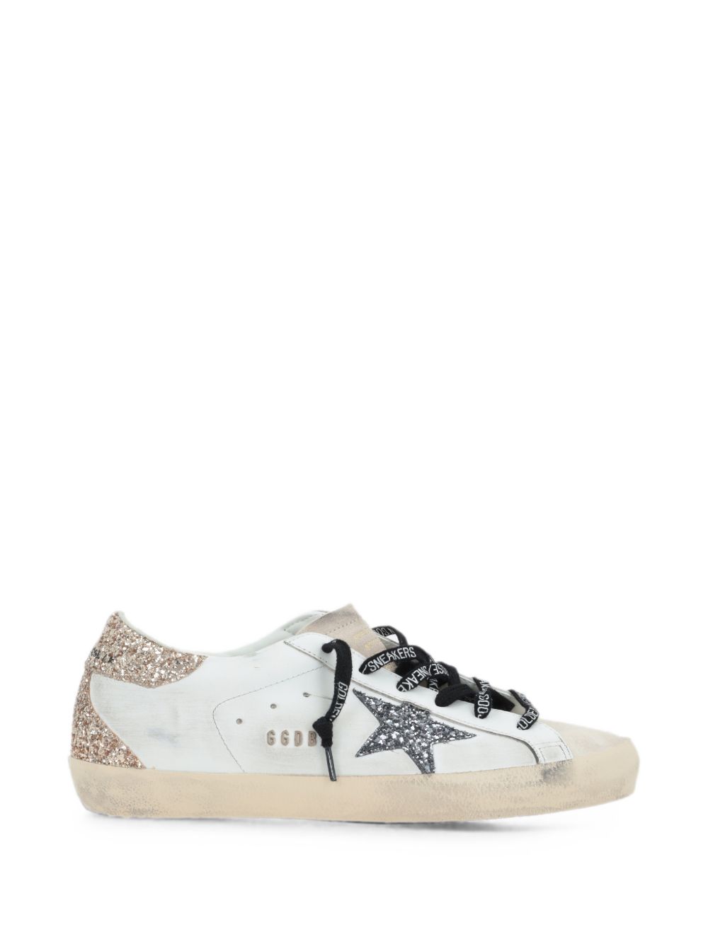 GOLDEN GOOSE Sneakers bianche con dettagli in strass dorati e argentati