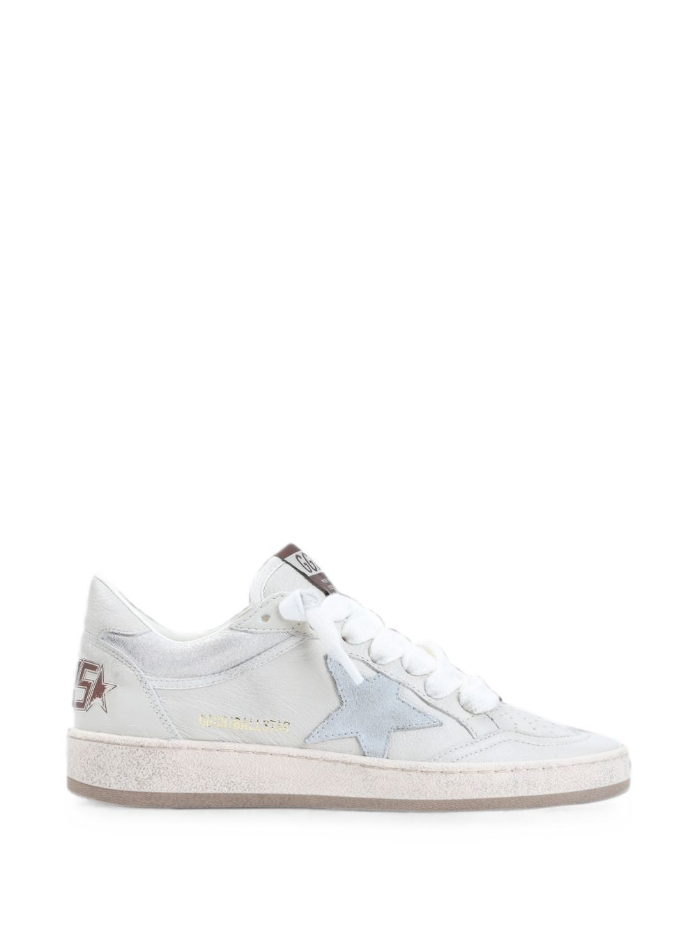 GOLDEN GOOSE Sneakers grigio cielo in suede con stella celeste
