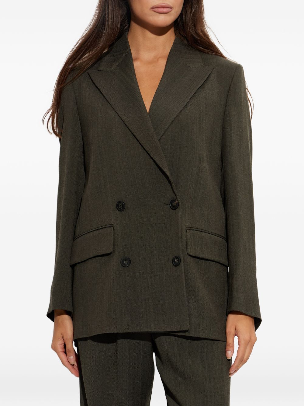 GOLDEN GOOSE Giacca blazer verde scuro doppiopetto