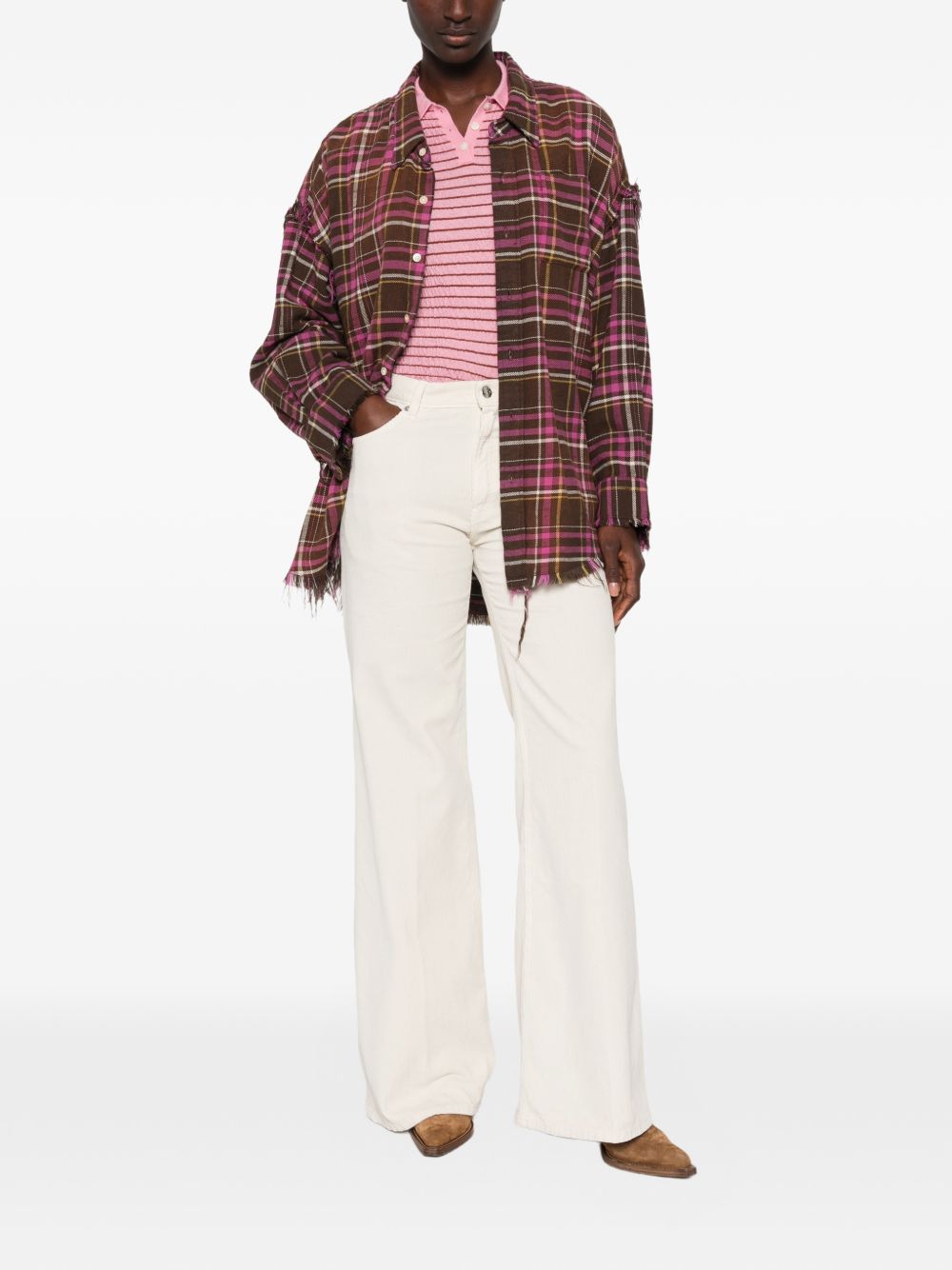HAIKURE Jeans Clara in velluto a coste color crema