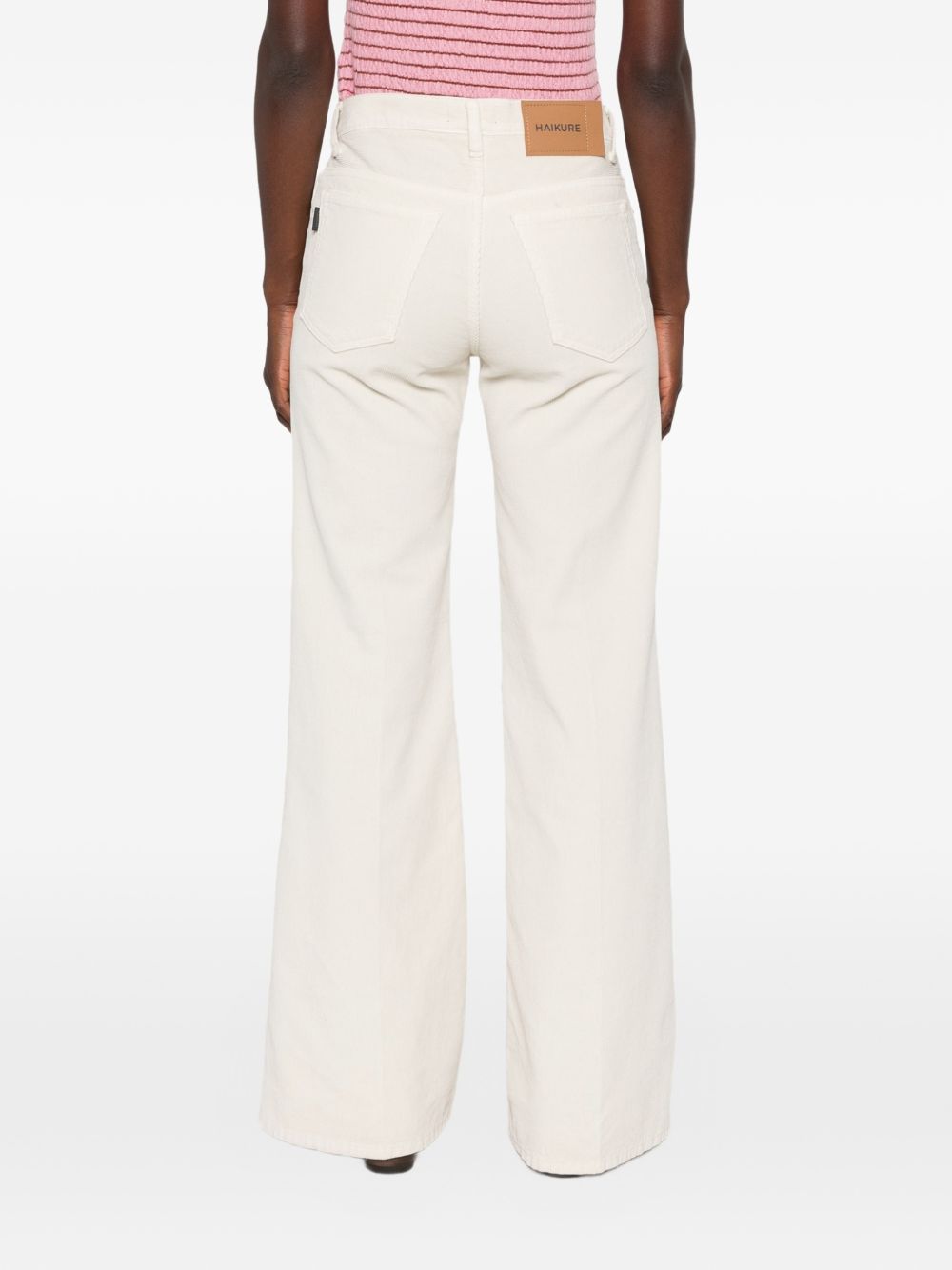 HAIKURE Jeans Clara in velluto a coste color crema
