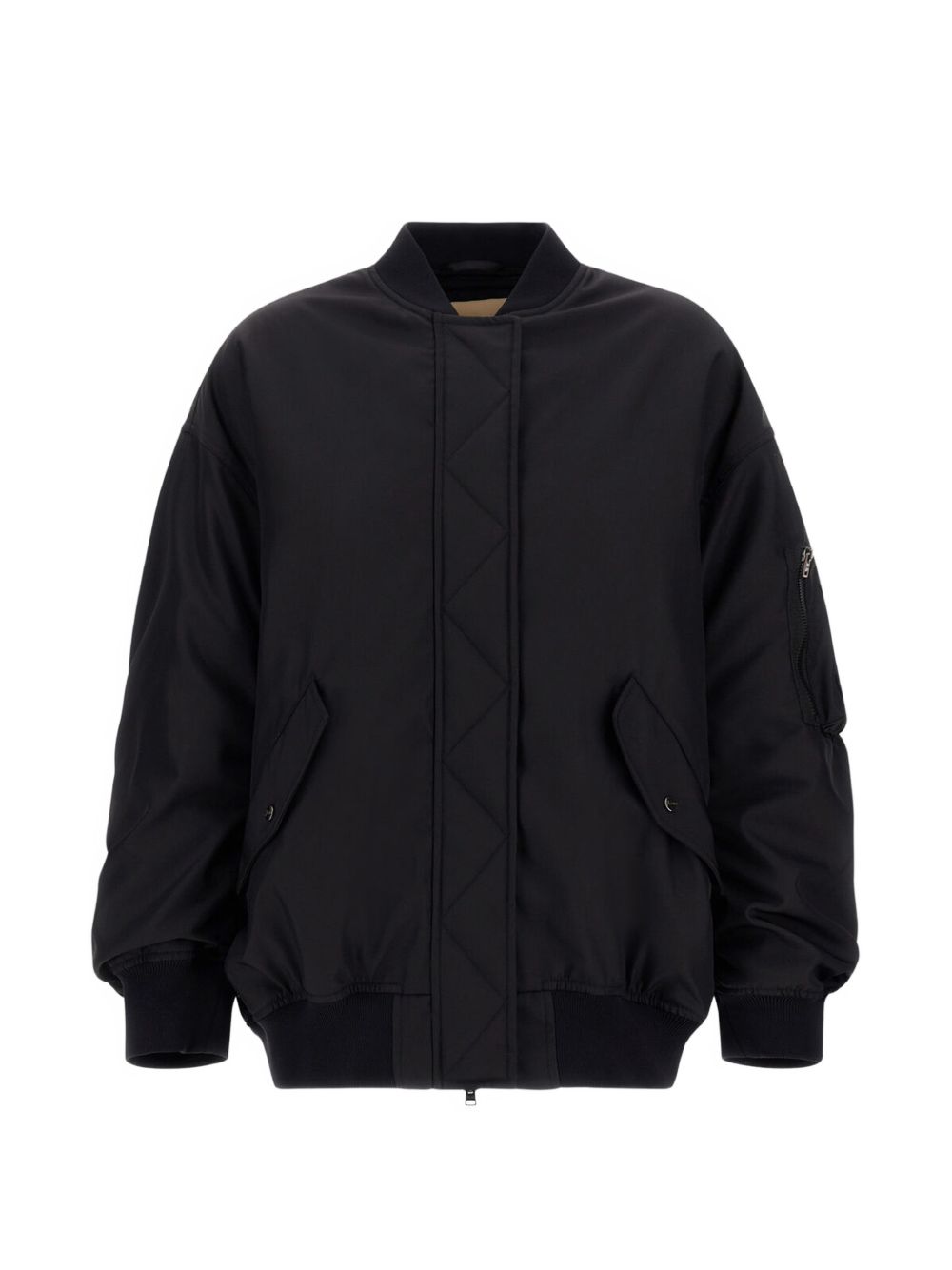 HERNO Giacca bomber nera imbottita con tasche