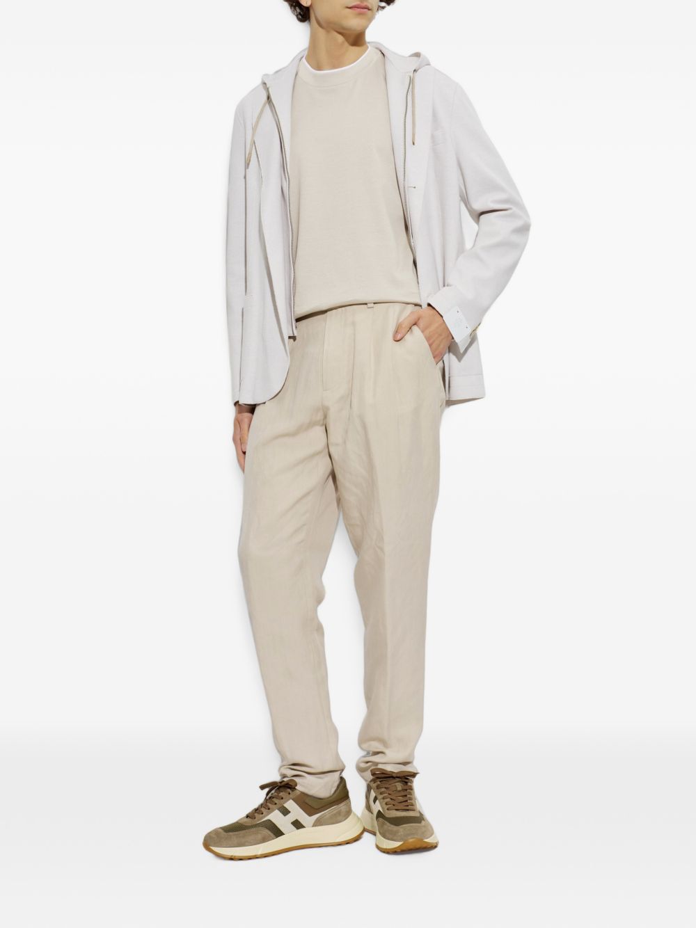 HOGAN Sneakers marroni multilayer in suede
