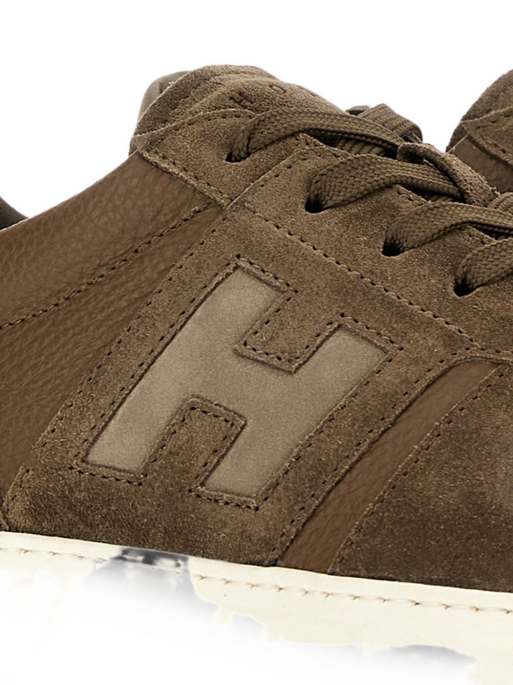 HOGAN Sneakers marroni con inserti in suede e logo laterale