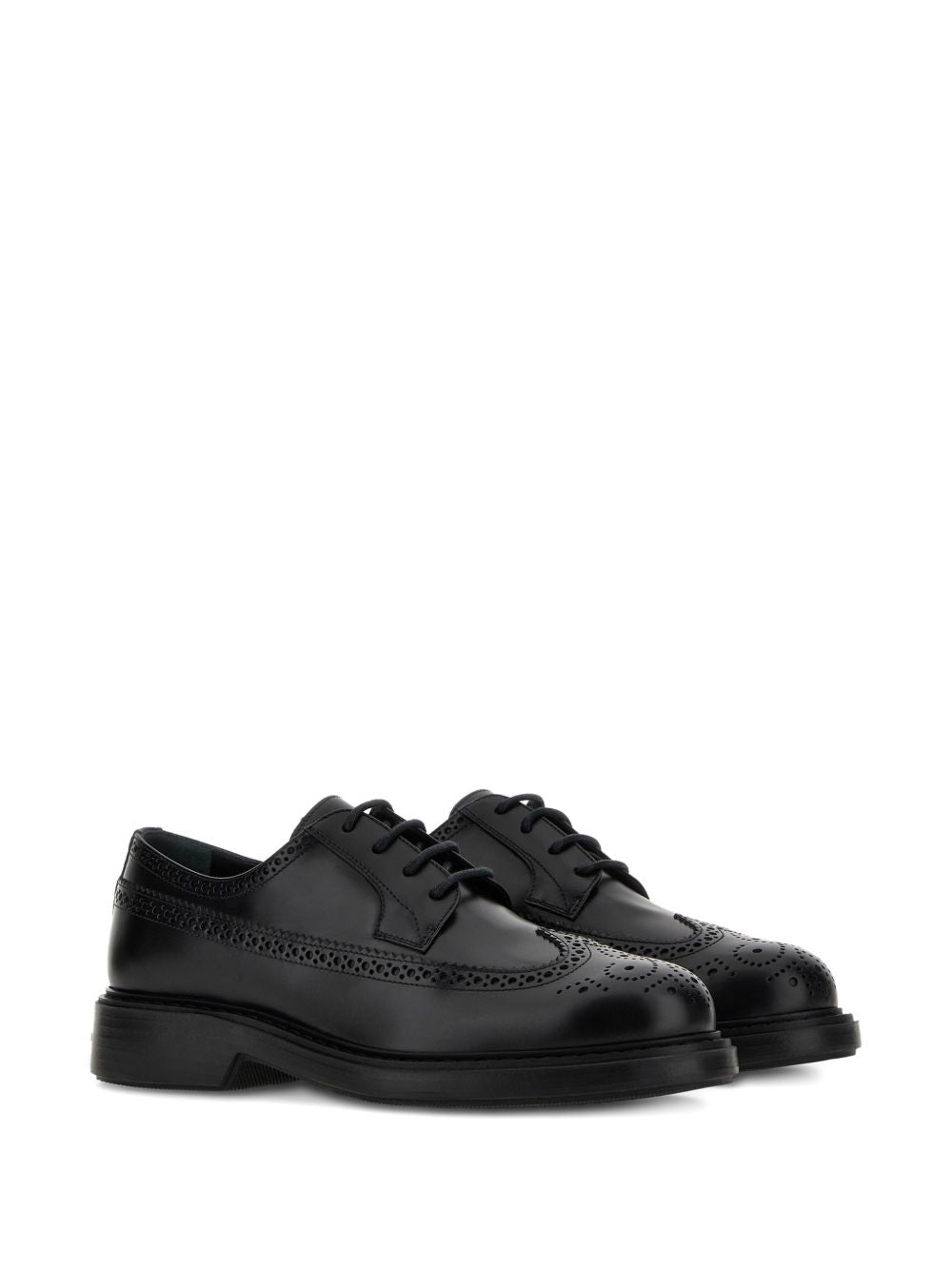 HOGAN Scarpa inglesina uomo nera in pelle