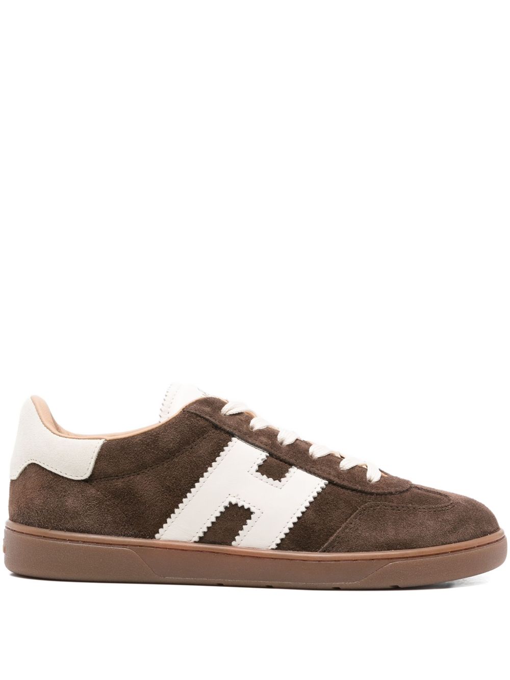HOGAN Sneaker Hogan in suede marrone con dettaglio H e suola piatta in gomma