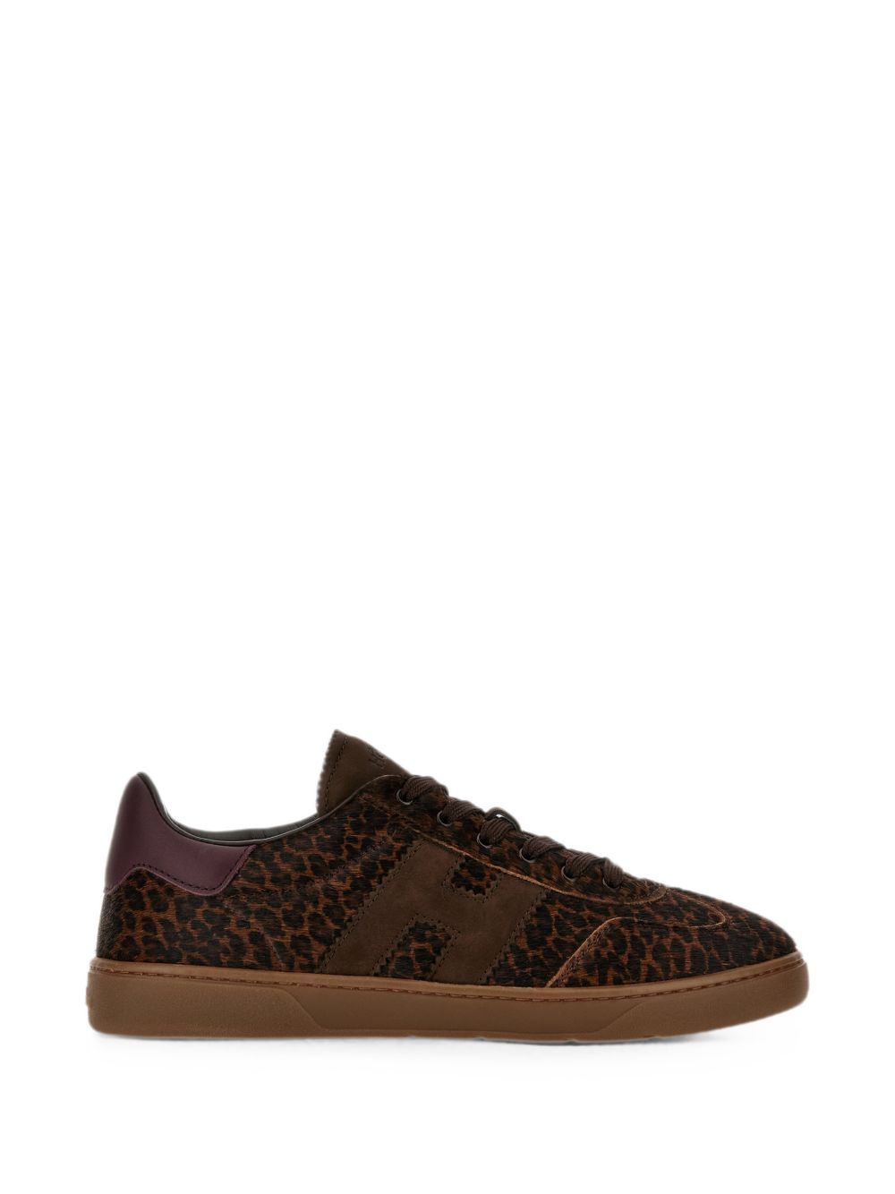 HOGAN Sneakers in pelle marroni con design animalier