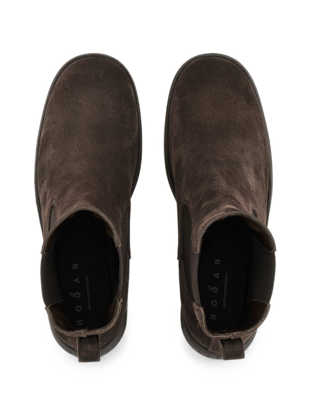 HOGAN Stivaletti marroni in suede con elastico alla caviglia