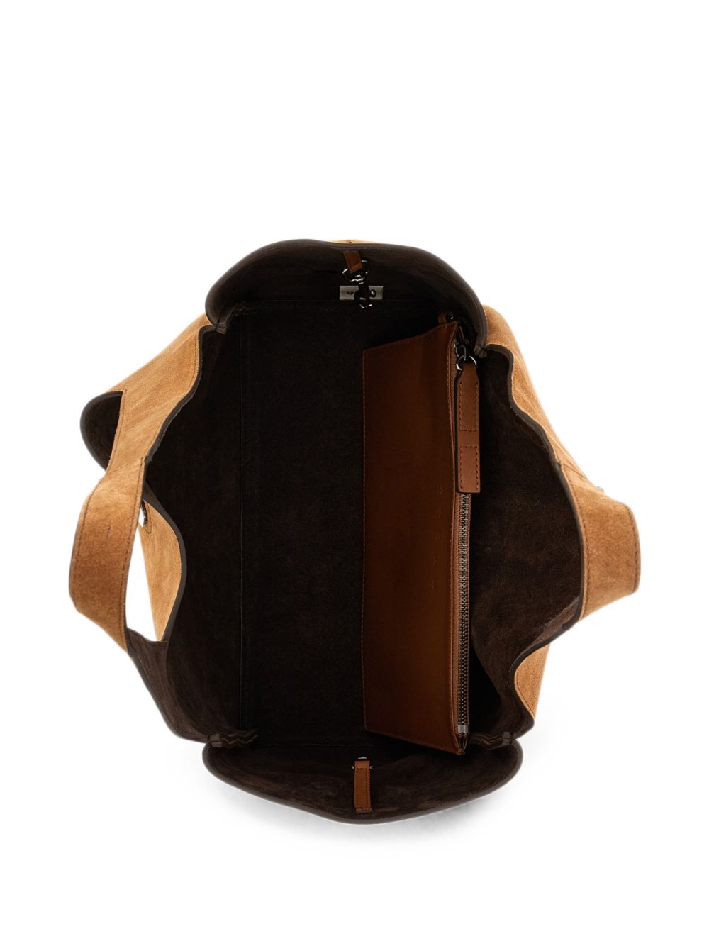 HOGAN Borsa tote a mano in suede marrone chiaro con placca