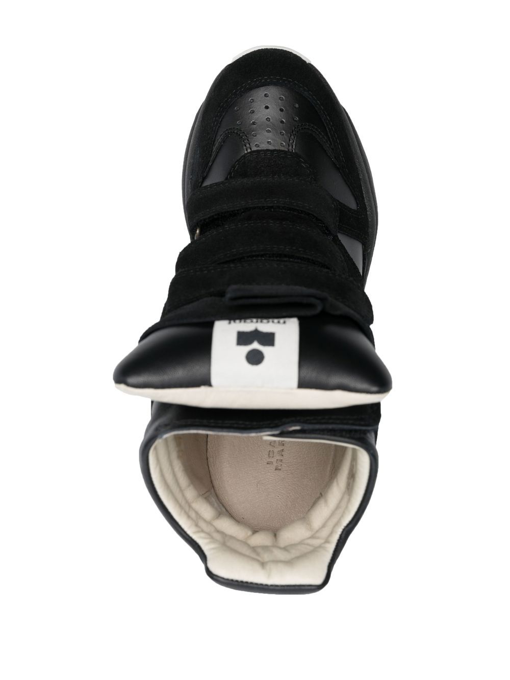 ISABEL MARANT Sneakers alte con zeppa in pelle nera