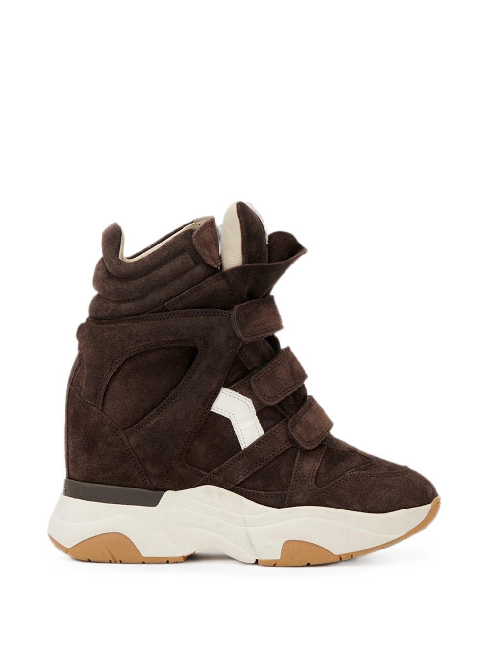 ISABEL MARANT Sneaker Balskee in suede con zeppa e chiusura con velcro