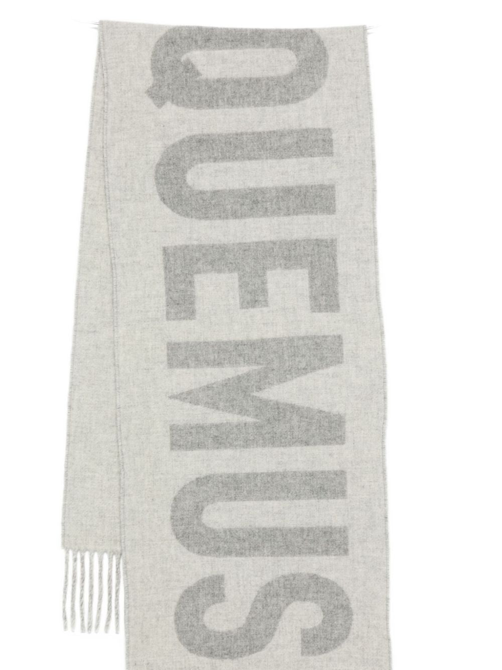JACQUEMUS Sciarpa in lana con logo e frange