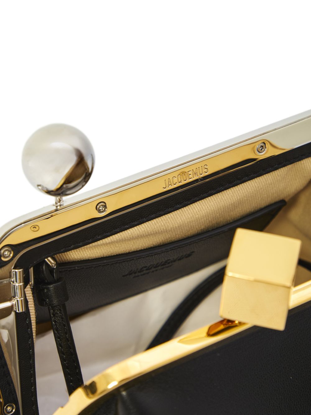 JACQUEMUS Clutch bag Le Berlingot nera in pelle