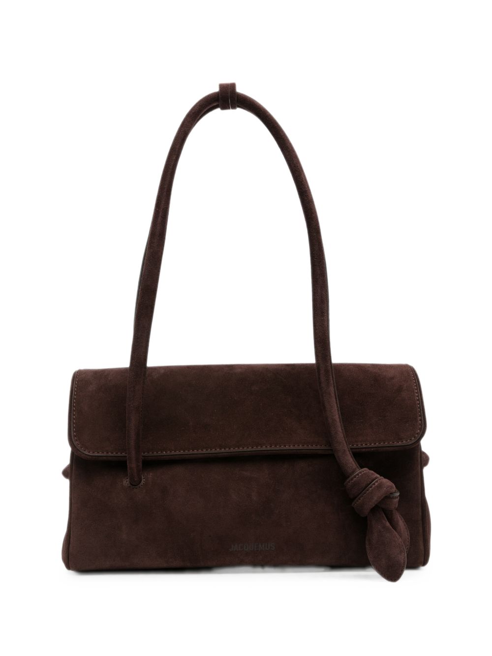 JACQUEMUS Borsa Turismo Long in pelle scamosciata marrone