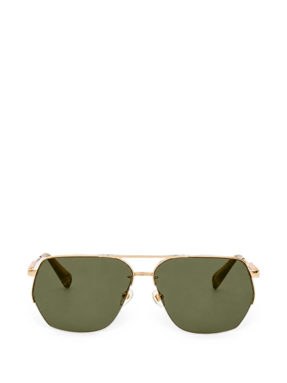 JACQUEMUS Occhiali da sole Aviador oro chiaro con lenti khaki