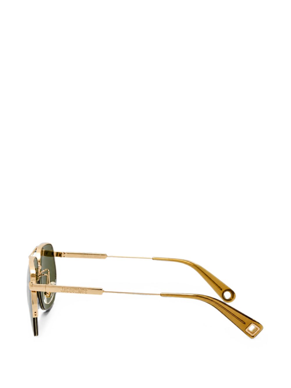JACQUEMUS Occhiali da sole Aviador oro chiaro con lenti khaki