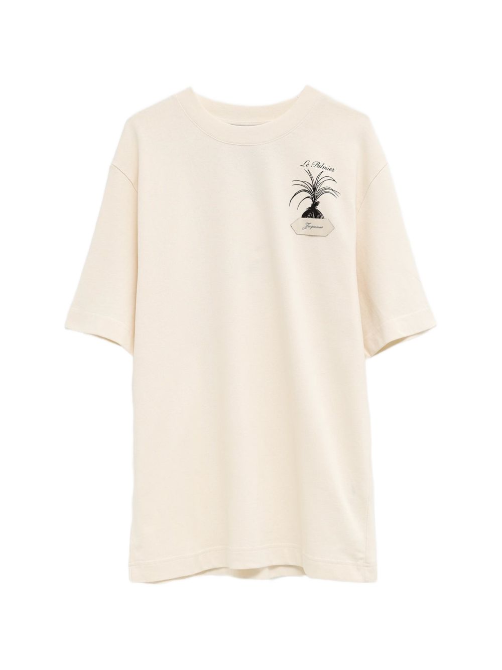 JACQUEMUS T-shirt nera in cotone con stampa Palmier