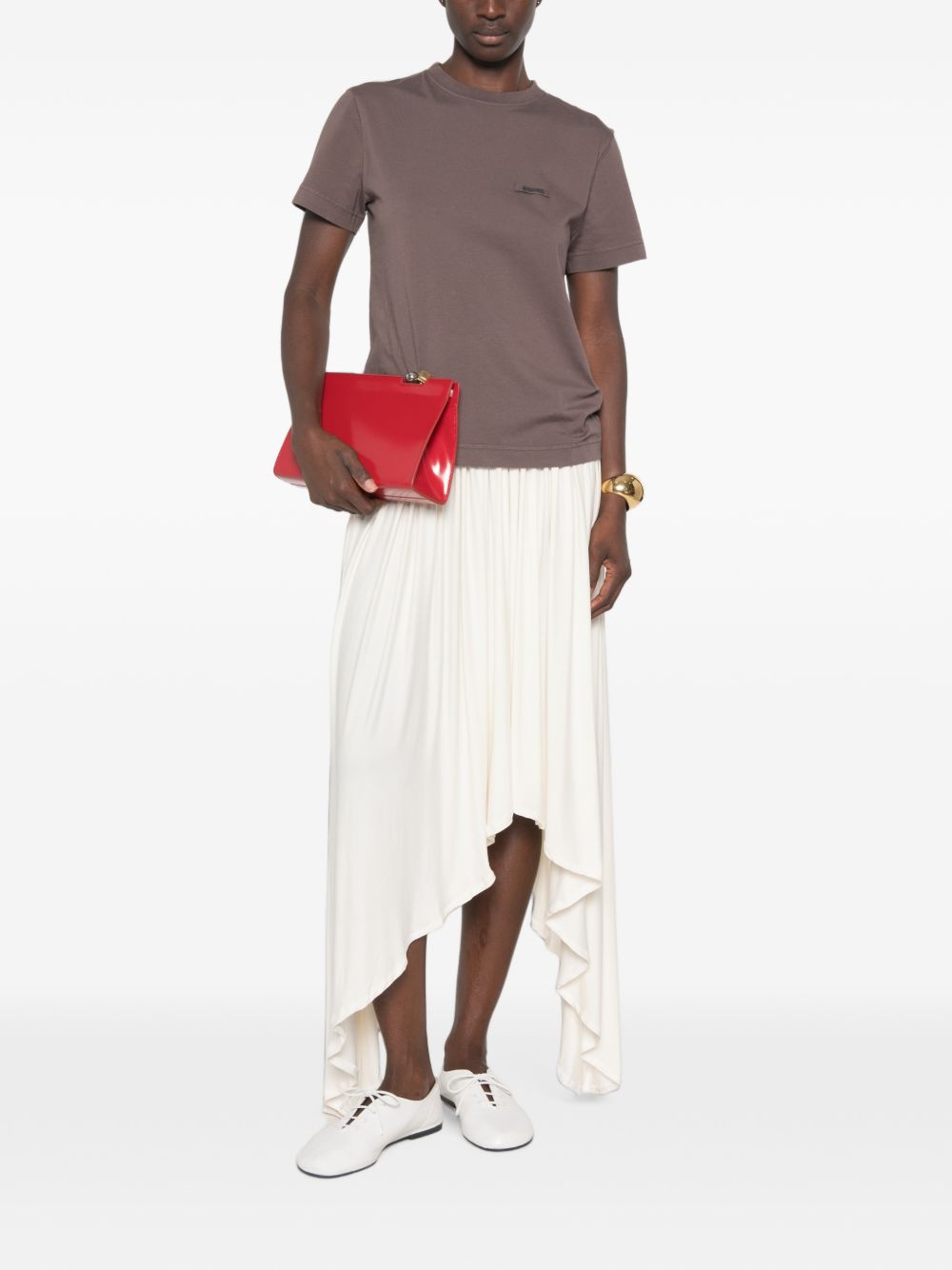JACQUEMUS T-shirt Le T-shirt Gros Grain MC marrone a maniche corte