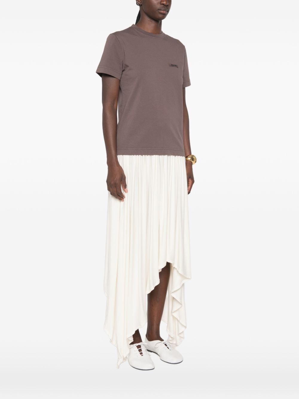 JACQUEMUS T-shirt Le T-shirt Gros Grain MC marrone a maniche corte