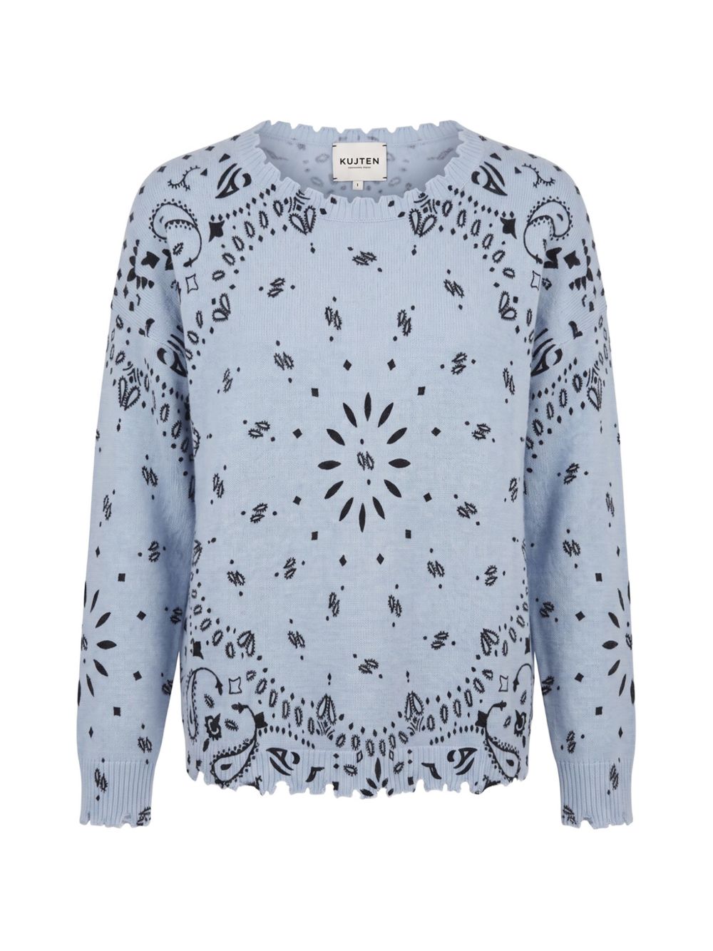 KUJTEN Maglia Mela Bandana in puro cashmere Celestial
