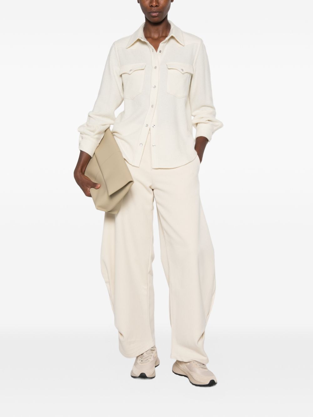KUJTEN Camicia in cashmere avorio