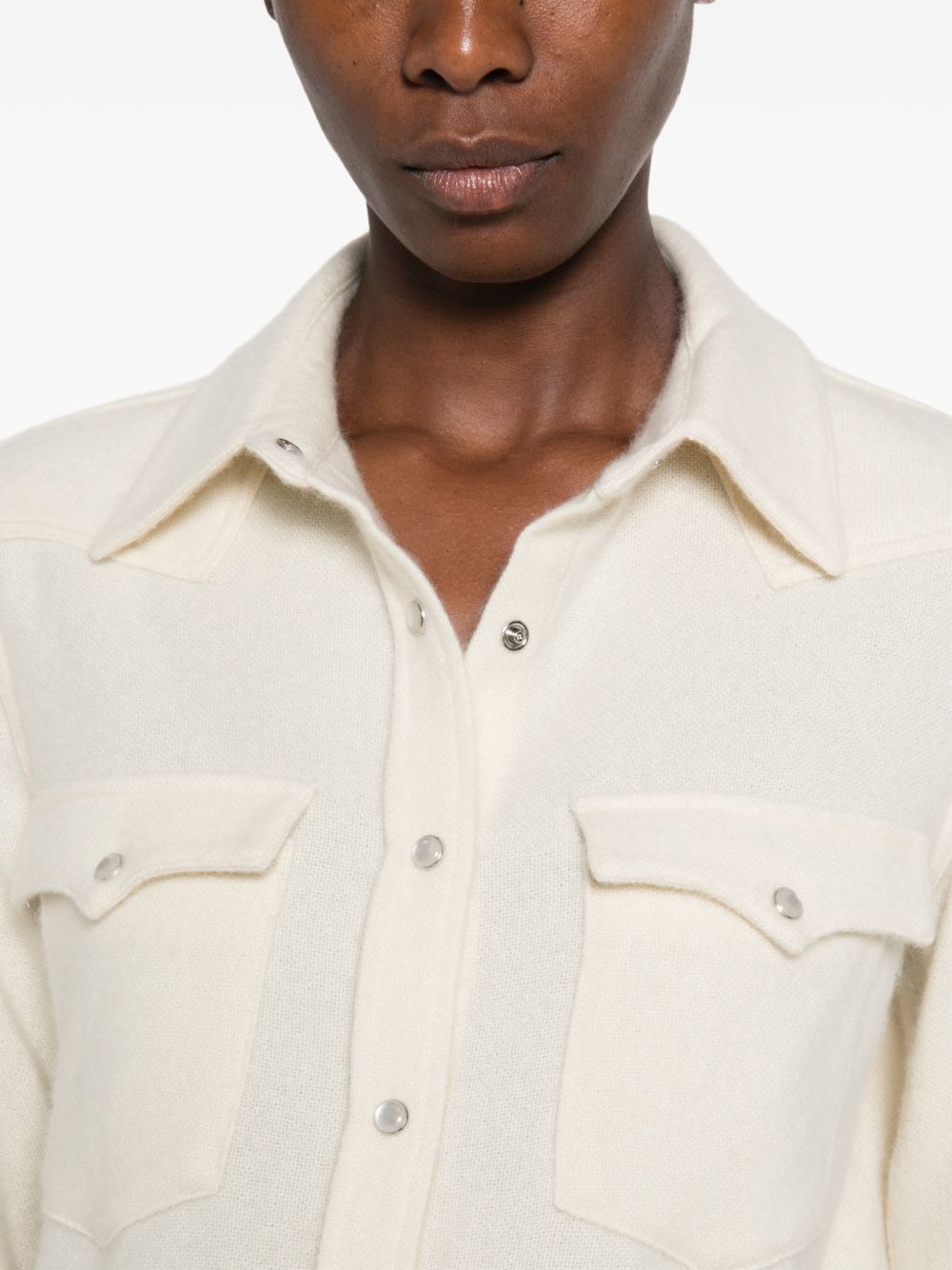 KUJTEN Camicia in cashmere avorio