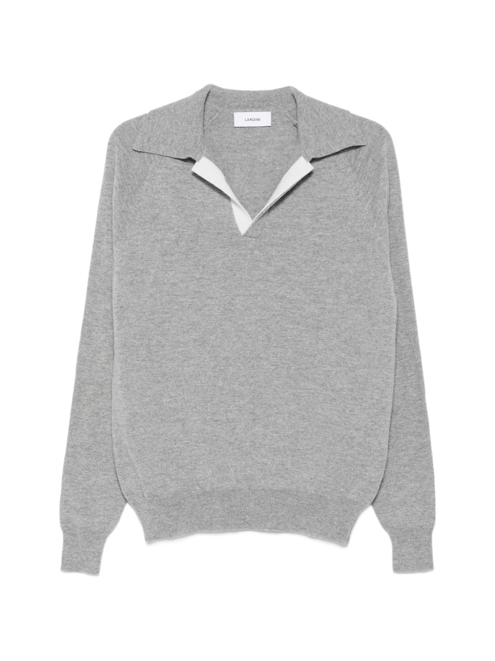 LARDINI Polo uomo grigia in lana leggera
