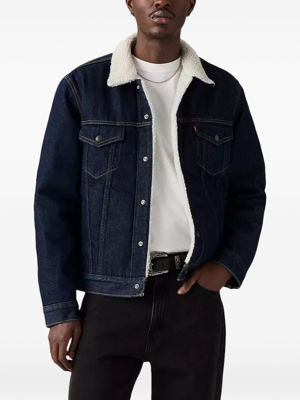 LEVIS Giacca Type 3 Sherpa Trucker blu navy
