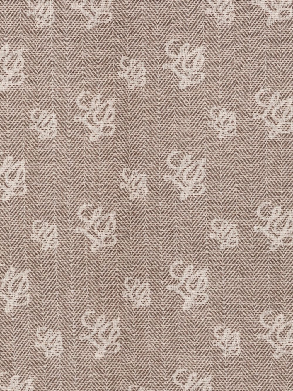 LIUJO Sciarpa beige scuro con frange e logo all-over